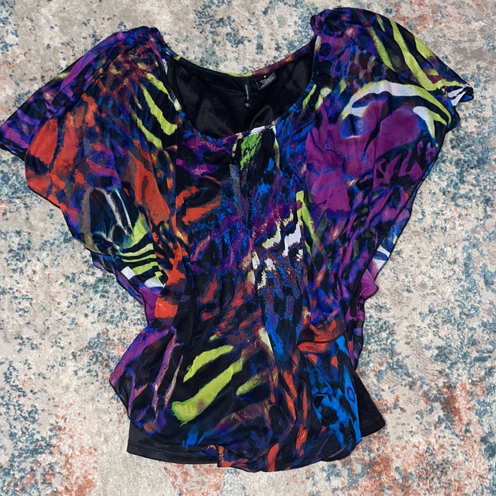 FREE WHEN ADDED TO BUNDLE! [New directions]Colorful Zebra blouse